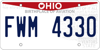 OH license plate FWM4330