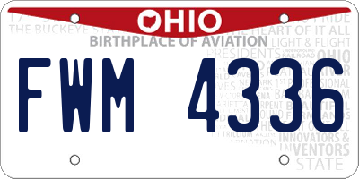OH license plate FWM4336