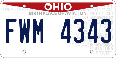 OH license plate FWM4343