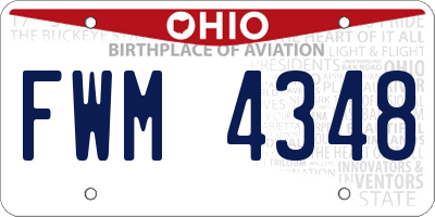 OH license plate FWM4348
