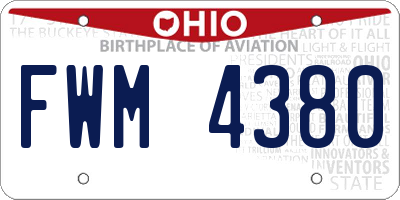 OH license plate FWM4380