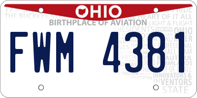 OH license plate FWM4381