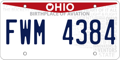 OH license plate FWM4384