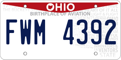 OH license plate FWM4392