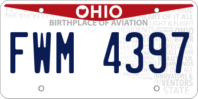 OH license plate FWM4397