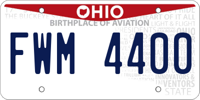OH license plate FWM4400