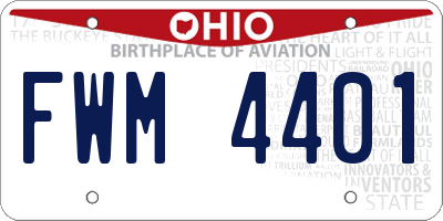 OH license plate FWM4401