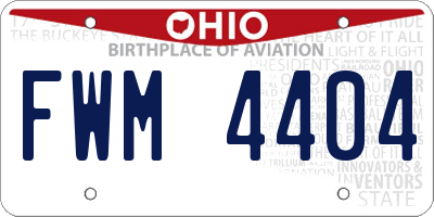 OH license plate FWM4404