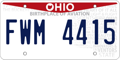 OH license plate FWM4415