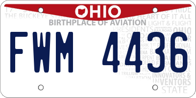 OH license plate FWM4436