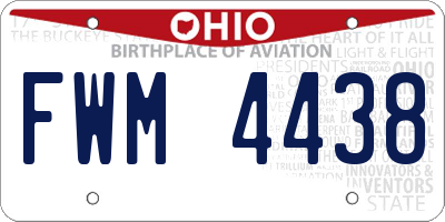 OH license plate FWM4438