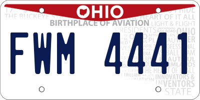 OH license plate FWM4441