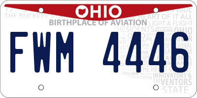 OH license plate FWM4446