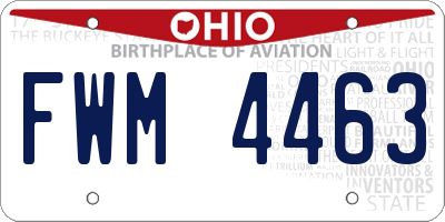 OH license plate FWM4463