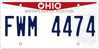 OH license plate FWM4474