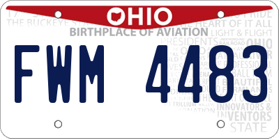 OH license plate FWM4483
