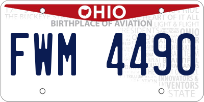 OH license plate FWM4490