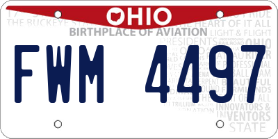 OH license plate FWM4497