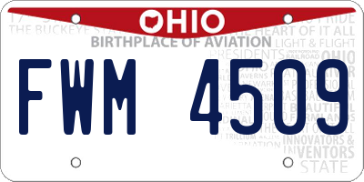 OH license plate FWM4509