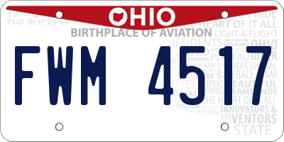 OH license plate FWM4517