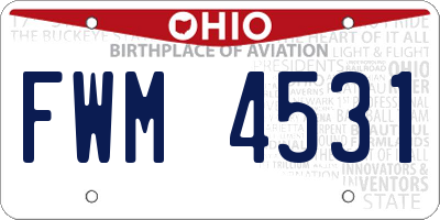 OH license plate FWM4531