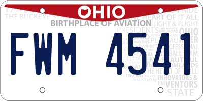 OH license plate FWM4541