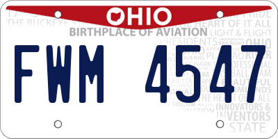 OH license plate FWM4547