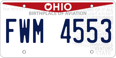 OH license plate FWM4553