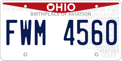 OH license plate FWM4560