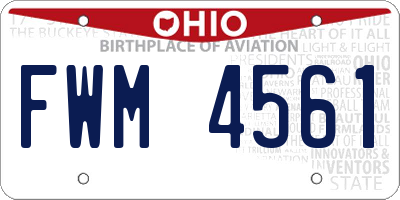 OH license plate FWM4561