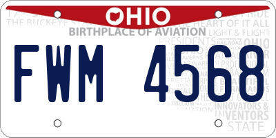 OH license plate FWM4568