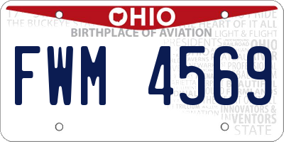 OH license plate FWM4569