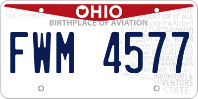 OH license plate FWM4577