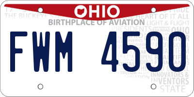 OH license plate FWM4590
