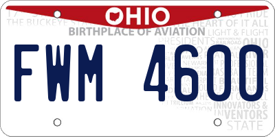 OH license plate FWM4600