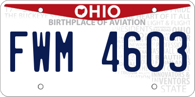 OH license plate FWM4603