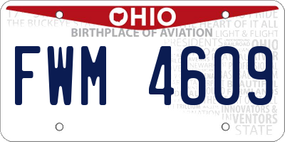 OH license plate FWM4609