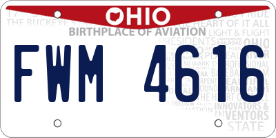 OH license plate FWM4616