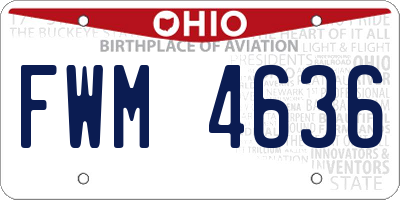 OH license plate FWM4636