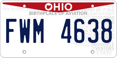 OH license plate FWM4638