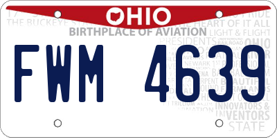 OH license plate FWM4639