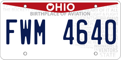 OH license plate FWM4640