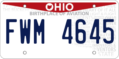 OH license plate FWM4645