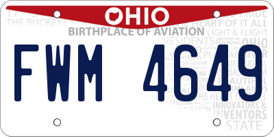 OH license plate FWM4649