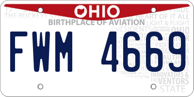 OH license plate FWM4669