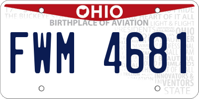 OH license plate FWM4681
