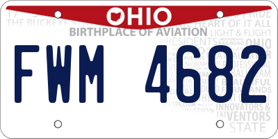 OH license plate FWM4682
