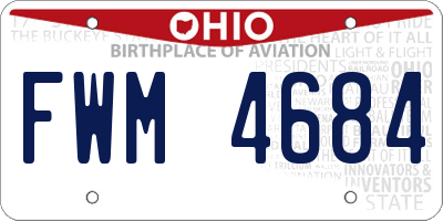 OH license plate FWM4684
