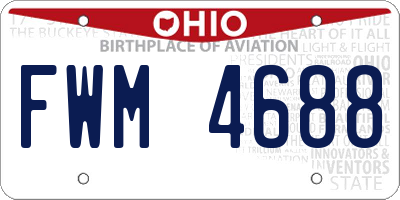 OH license plate FWM4688