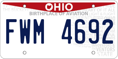 OH license plate FWM4692
